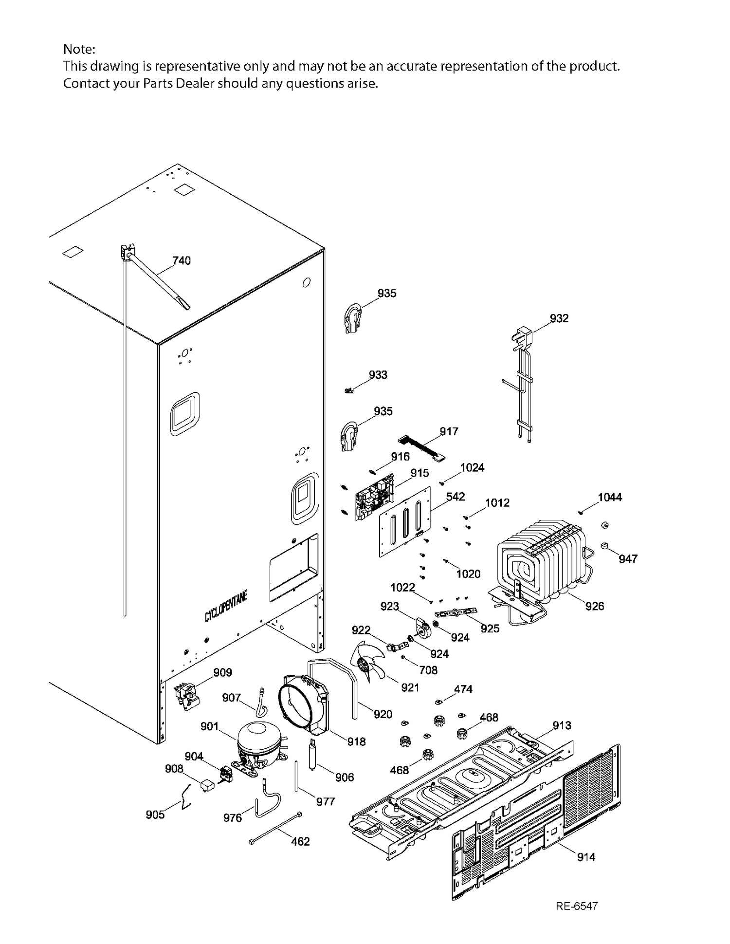 SEALED SYSTEM & MOTHERBOARD Diagram and Parts List for PNE21KMKAKES  General Electric Refrigerator