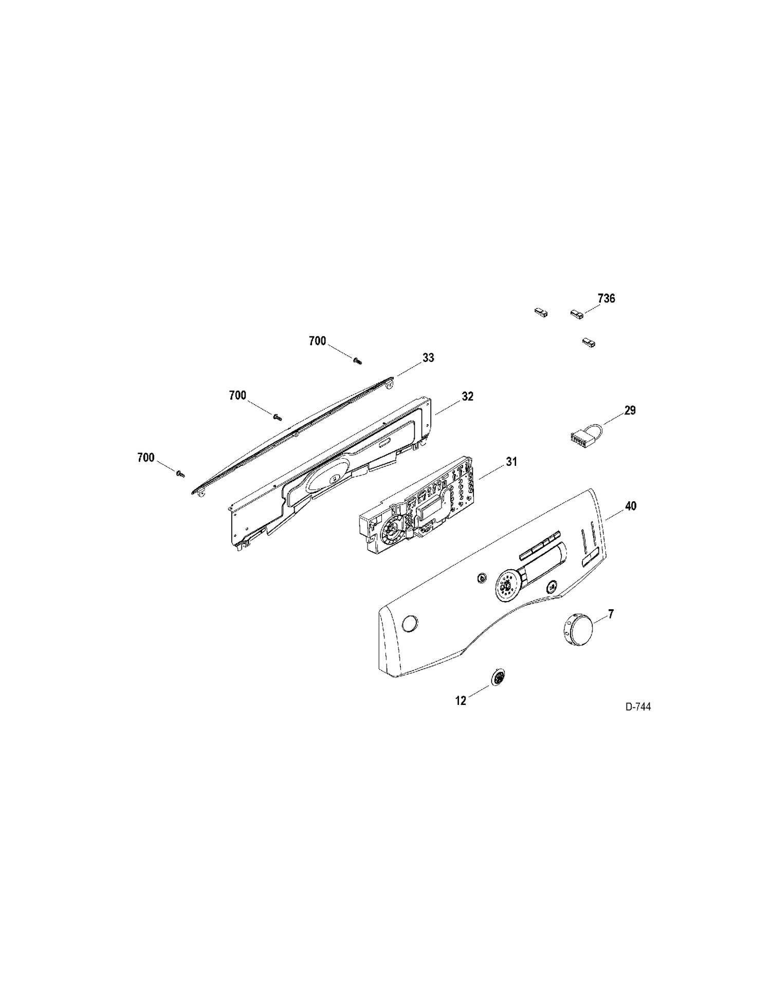 CONTROL PANEL Diagram and Parts List for GFMN245EL0MS  General Electric Washer
