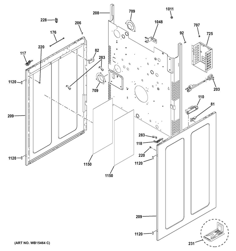 Body Parts Diagram and Parts List for JGB860SEJ2SS  General Electric Range