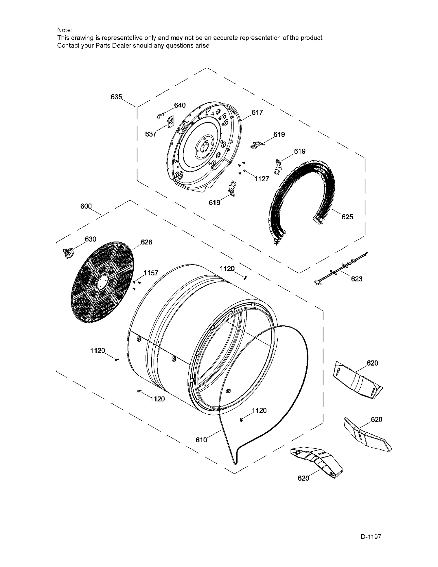 DRUM ASM Diagram and Parts List for GMMP280ED6WS  General Electric Dryer