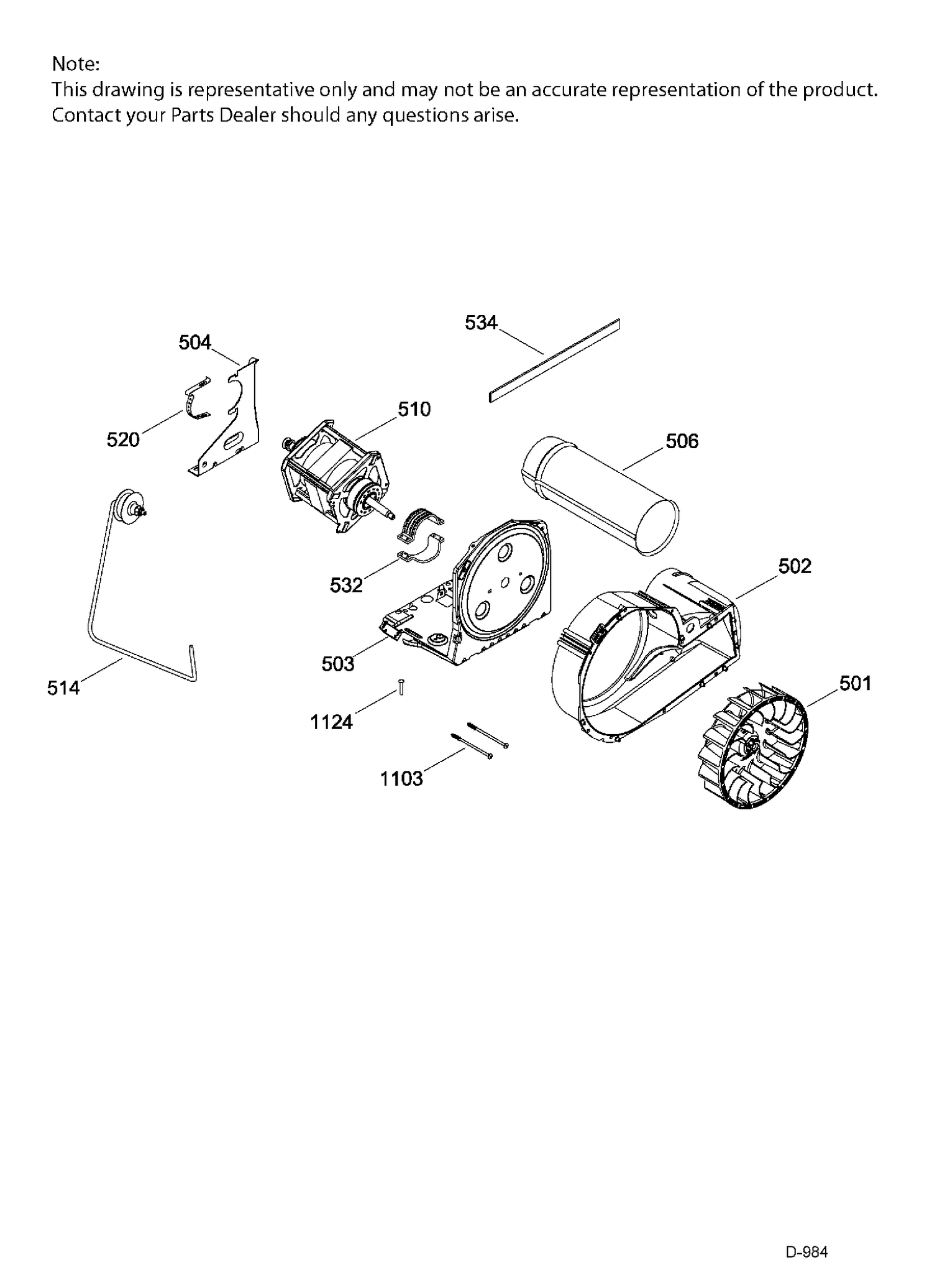 BLOWER & DRIVE ASM Diagram and Parts List for GTX18ESBJ0WW  General Electric Dryer