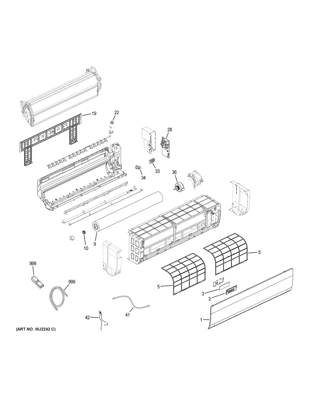 Optional Accessories Diagram and Parts List for AW24LP2VHA  General Electric Air Conditioner
