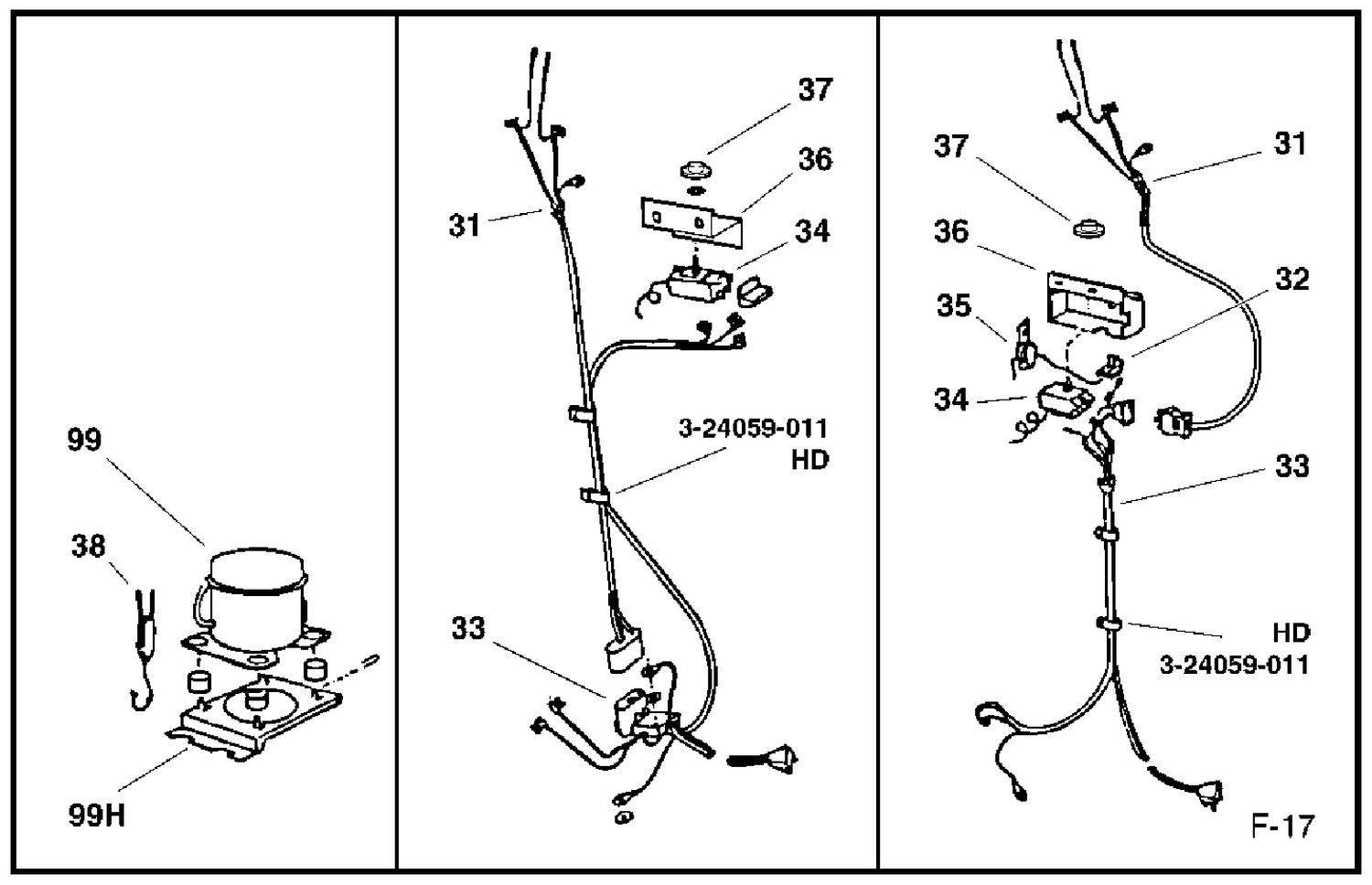 ELECTRICAL & SYSTEM Diagram and Parts List for JHC5DRW-2  General Electric Freezer