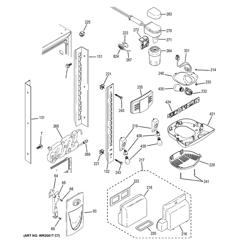 Fresh Food Section Diagram and Parts List for CNS23SSHAFSS  General Electric Refrigerator