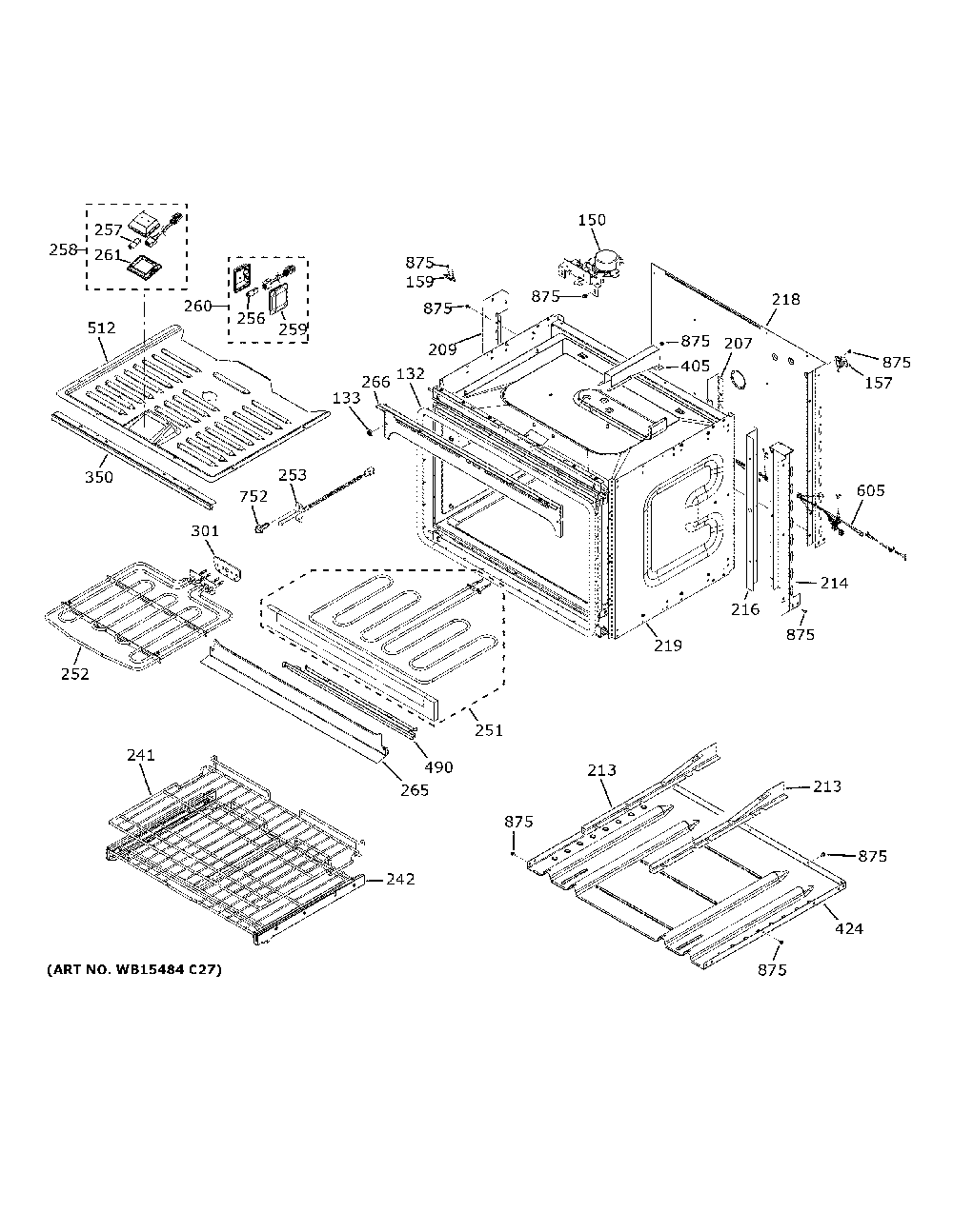 Lower Oven Diagram and Parts List for PTD7000SN3SS  General Electric Wall Oven