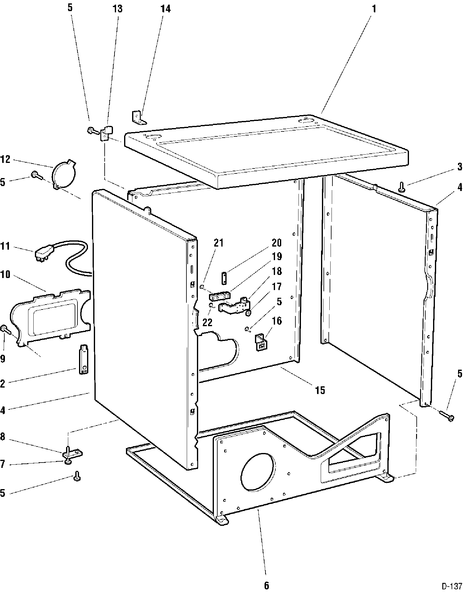 CABINET & TOP GROUP Diagram and Parts List for SUXR453EV0WW  General Electric Dryer