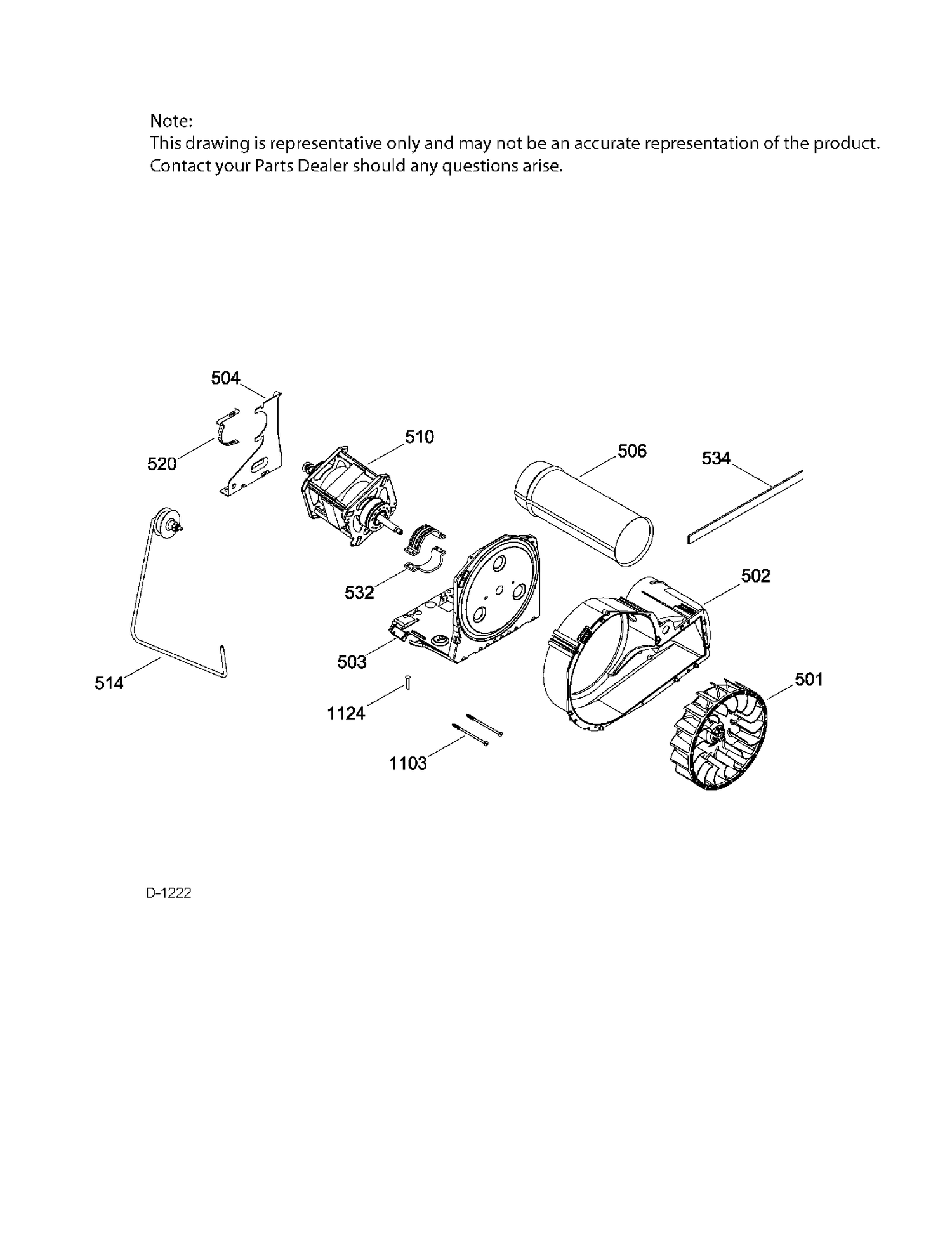 BLOWER & DRIVE ASM Diagram and Parts List for GTMP280ED4WW  General Electric Dryer