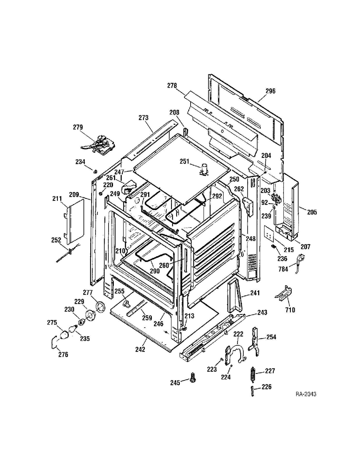 BODY PARTS Diagram and Parts List for JCBP35SL1SS  General Electric Range