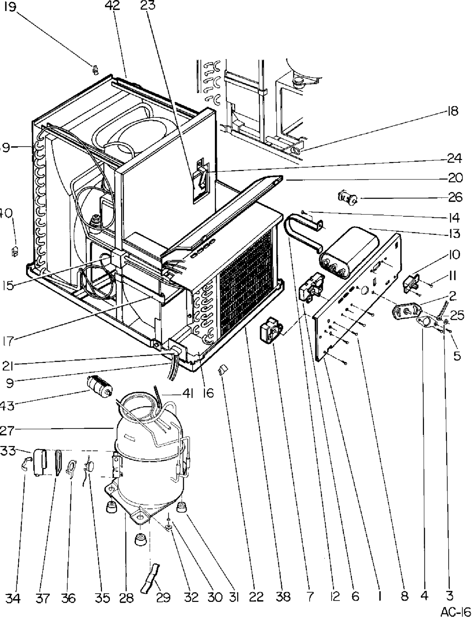 UNIT PARTS Diagram and Parts List for UA608R-4  General Electric Air Conditioner