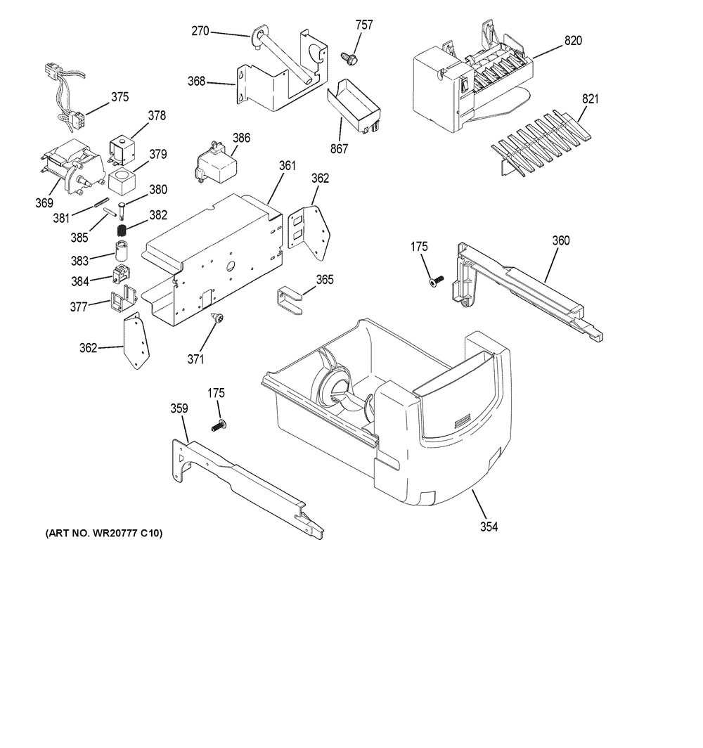 Ice Maker And Dispenser Diagram and Parts List for XSS23GSKMCSS  General Electric Refrigerator
