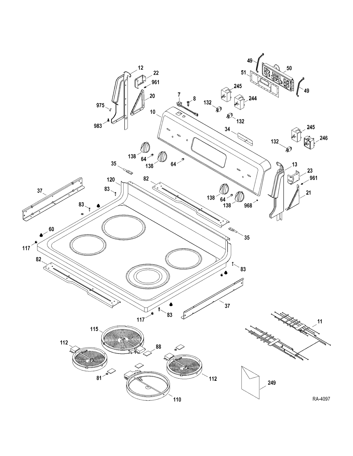 CONTROLS-COOKTOP Diagram and Parts List for MCB787DR2WW  General Electric Range