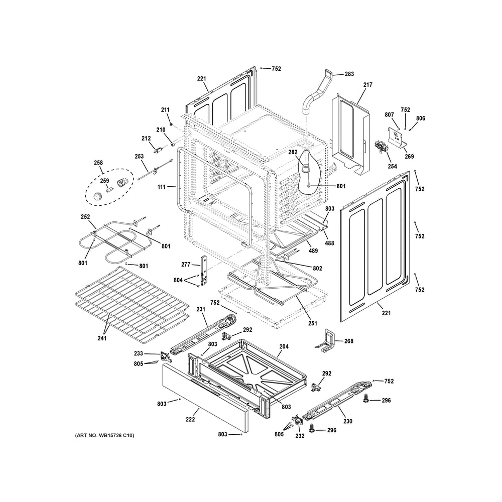 Body Parts Diagram and Parts List for PHS700AY1FS  General Electric Range