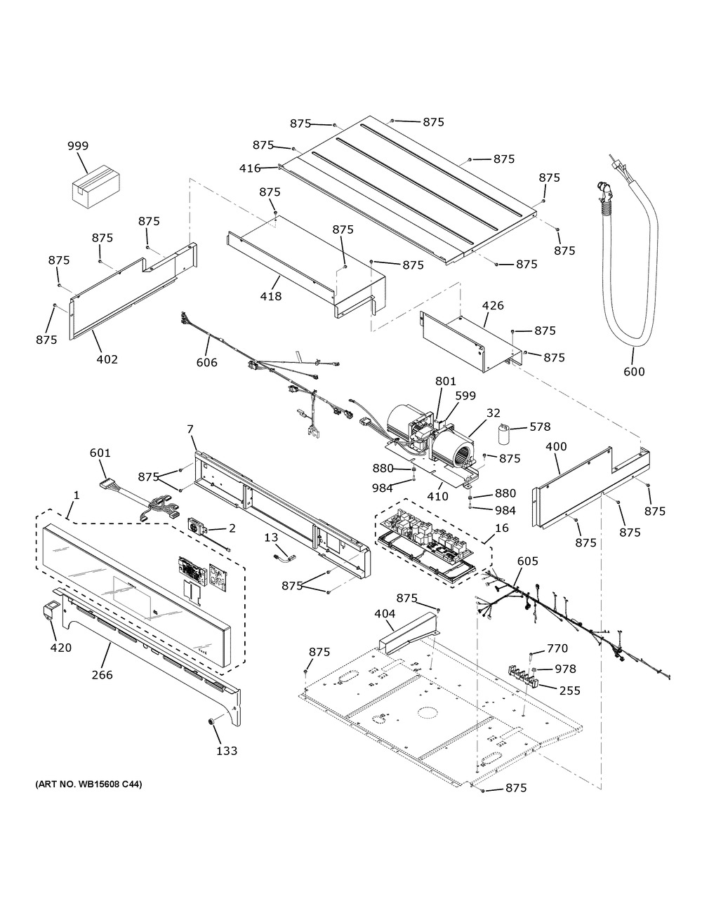 Control Panel Diagram and Parts List for CTS70DP2N4S1  General Electric Wall Oven