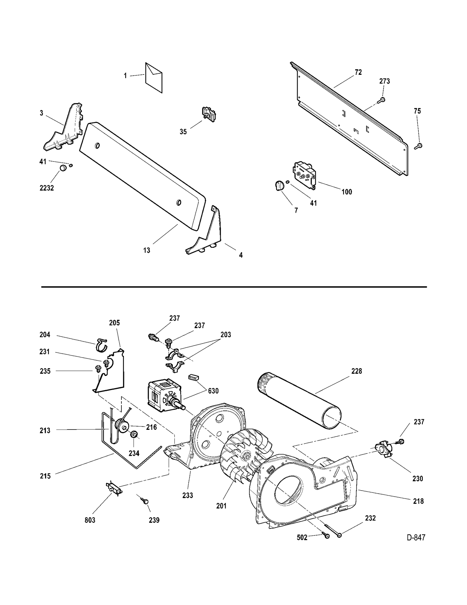 CONTROL PANEL-BLOWER-DRIVE Diagram and Parts List for HTMX0505EF0WW  General Electric Dryer