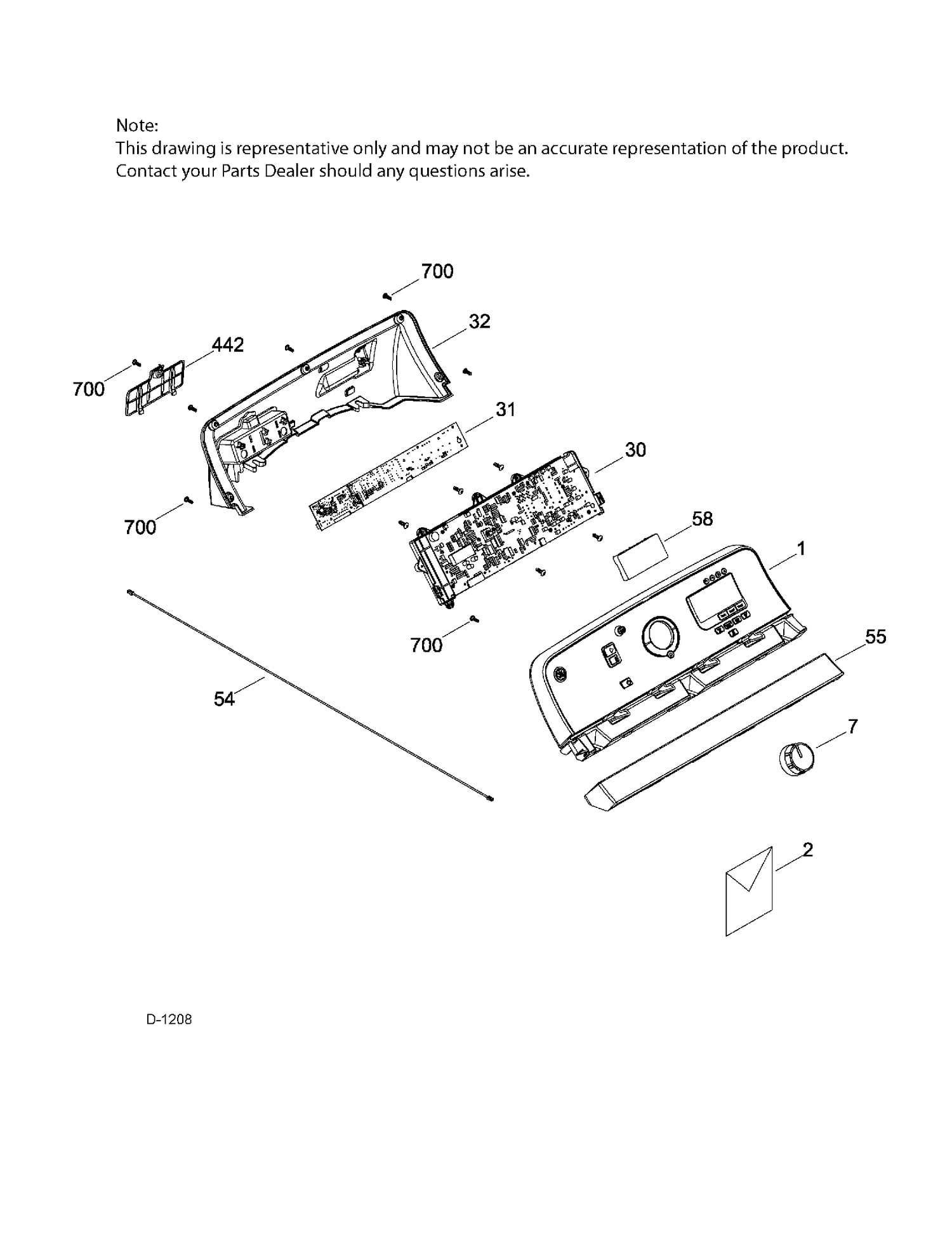 CONTROL SYSTEM Diagram and Parts List for GTMS855ED1MC  General Electric Dryer