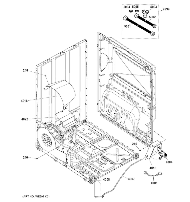 Shields & Water Parts Diagram and Parts List for GTDS560EF4WS  General Electric Dryer
