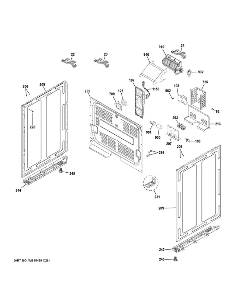 Body Parts Diagram and Parts List for CHS950P3M4D1  General Electric Range