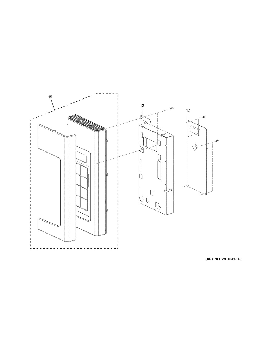 Control Parts Diagram and Parts List for JNM3163DJ3BB  General Electric Microwave