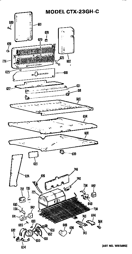 Unit Parts Diagram and Parts List for CTX23GHC  Hotpoint Refrigerator