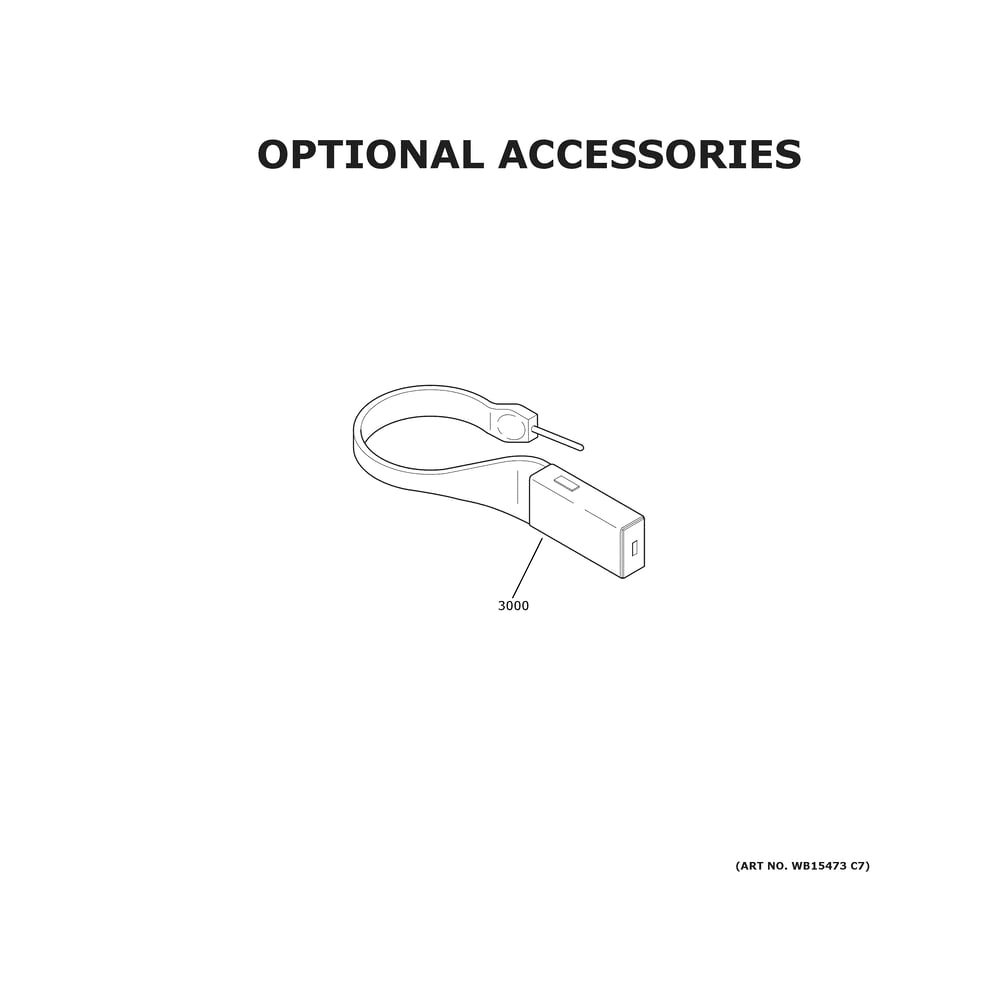 Optional Accessories Diagram and Parts List for CHS90XM2N7S5  General Electric Range