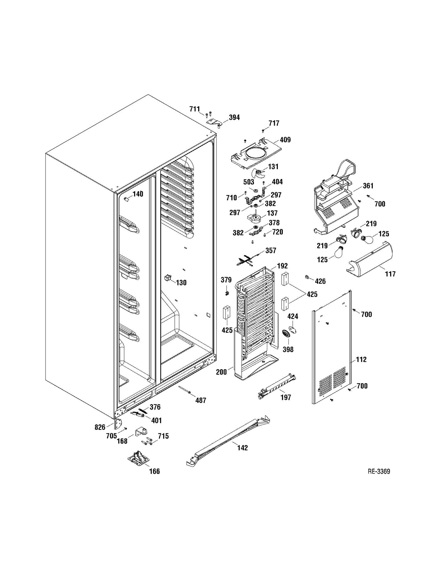 FZ SECTION Diagram and Parts List for PSHS6VGXADSS  General Electric Refrigerator