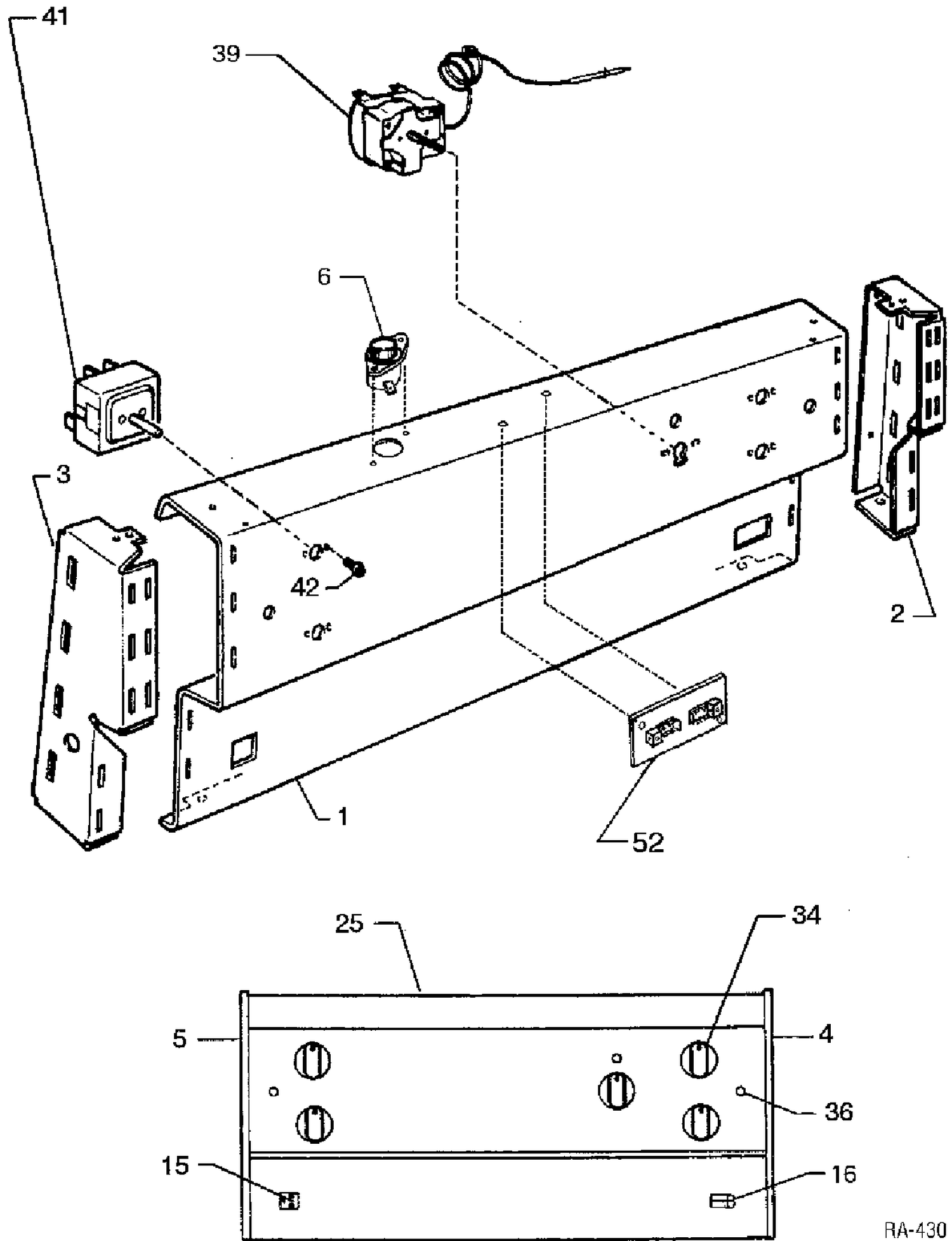 CONTROL PANEL Diagram and Parts List for MRMF2100SW-4  General Electric Range