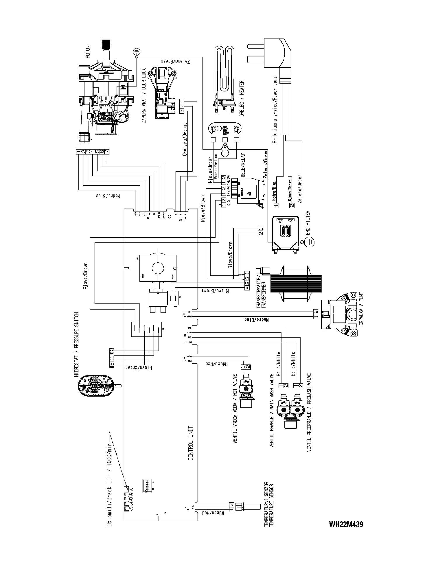 WIRING DIAGRAM Diagram and Parts List for MCCH6110H0WW  General Electric Washer