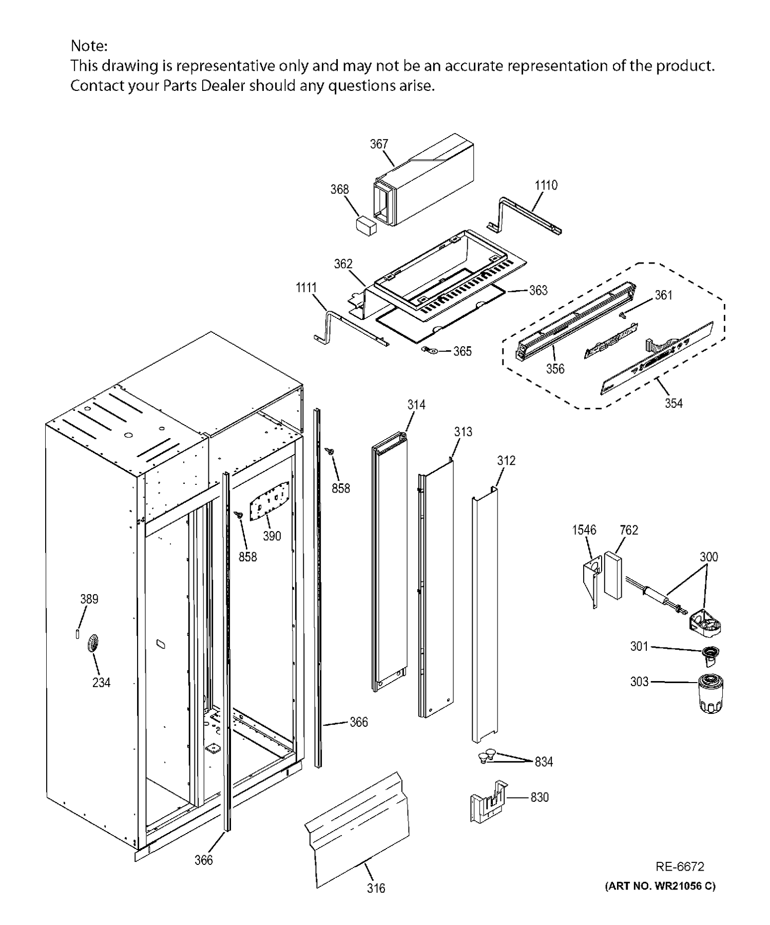 FRESH FOOD SECTION Diagram and Parts List for ZISS480NXDSS  General Electric Refrigerator