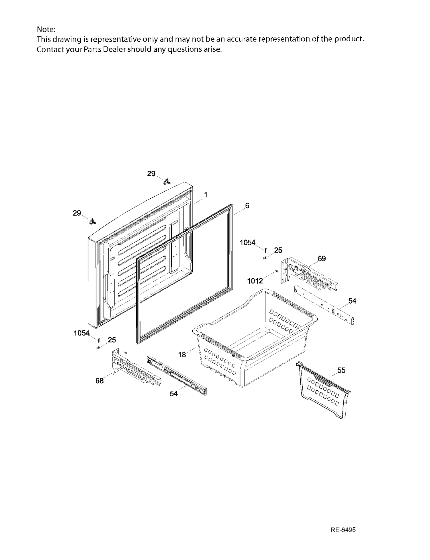 FZ DOOR Diagram and Parts List for PFE24JSKAKSS  General Electric Refrigerator