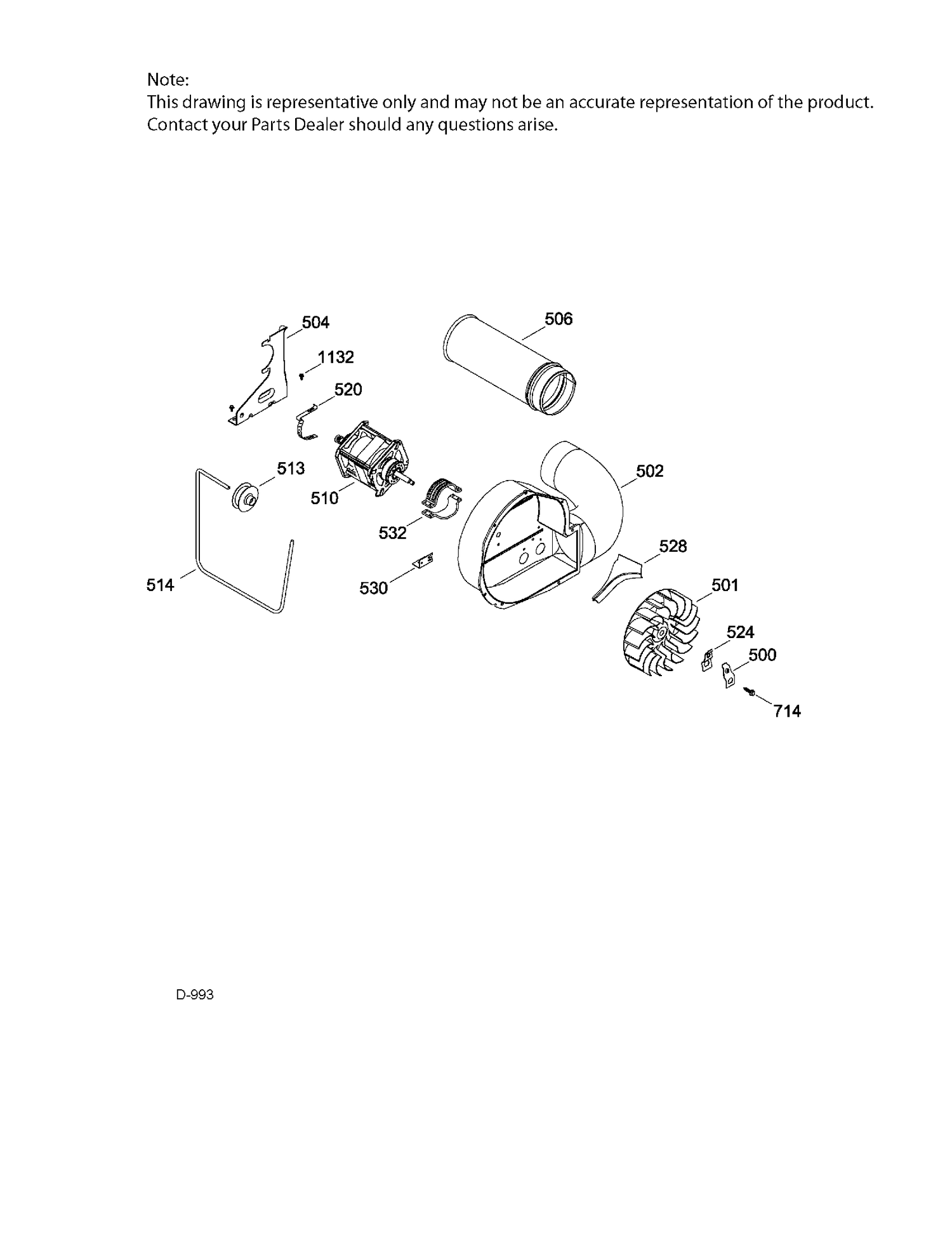 BLOWER & DRIVE ASM Diagram and Parts List for PSKP333EB3WW  General Electric Dryer