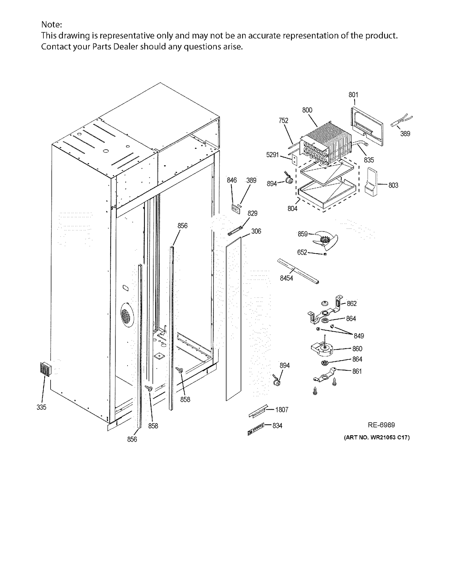 FREEZER SECTION Diagram and Parts List for ZISS420NKBSS  General Electric Refrigerator