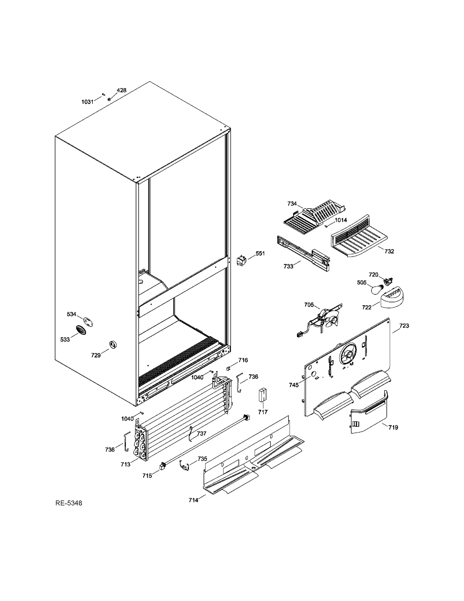 FZ FUNCTIONAL PARTS Diagram and Parts List for GDSC0KBXERBB  General Electric Refrigerator