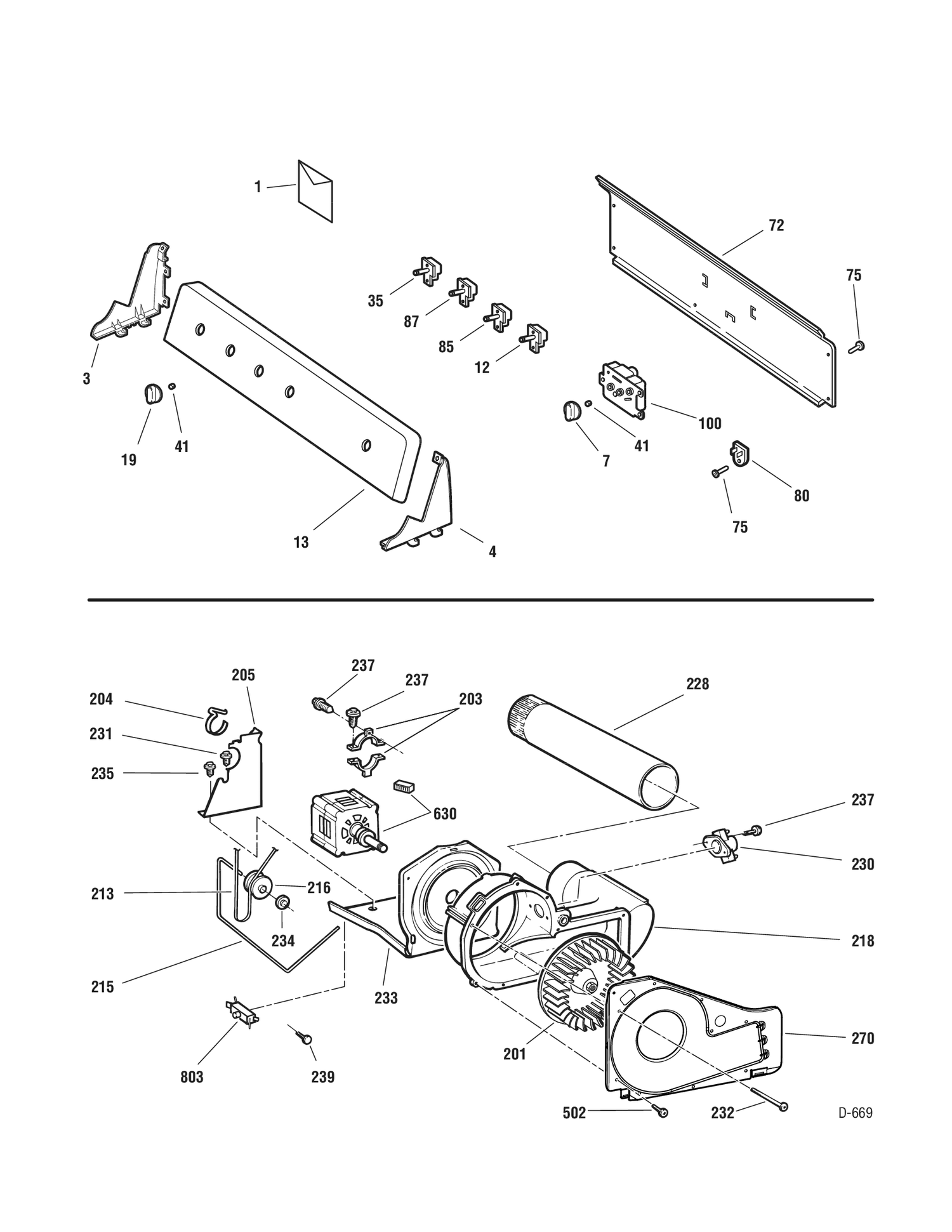 CONTROLS - DRIVE Diagram and Parts List for GFMN100GL0WW  General Electric Dryer