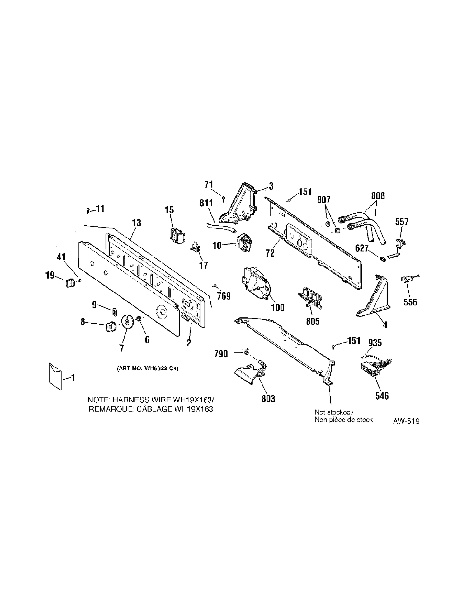 CONTROLS Diagram and Parts List for GJSR4170D0WW  General Electric Washer