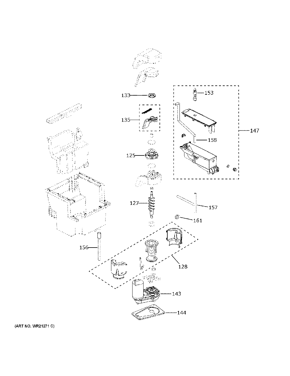 Ice Maker Diagram and Parts List for UNC15NPRBII  General Electric Ice Maker