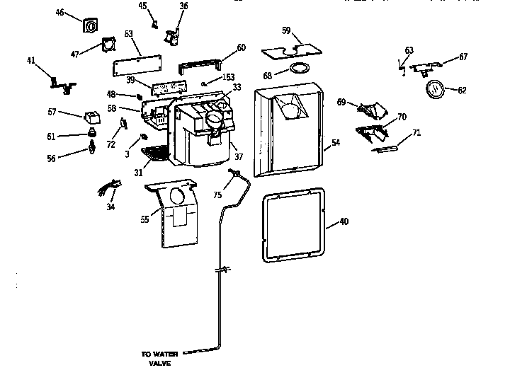 Dispenser Diagram and Parts List for TBX22PRYFFWW  General Electric Refrigerator