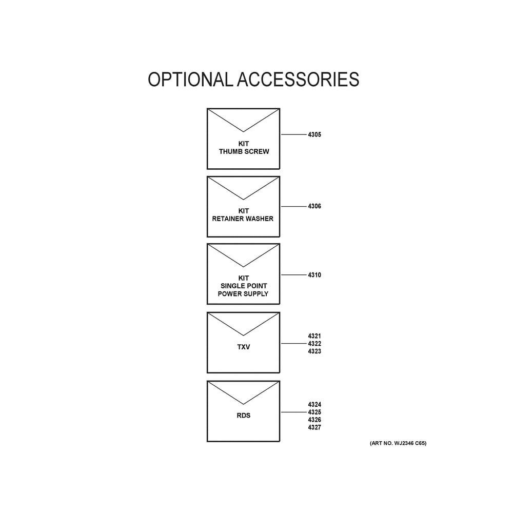 Optional Accessories 1 Diagram and Parts List for NAM36P1TA5D01  General Electric Air Conditioner