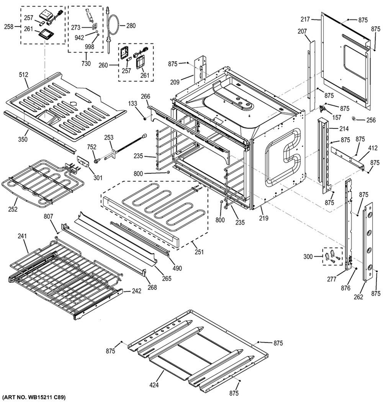 Body Parts Diagram and Parts List for PT9050DF2BB  General Electric Wall Oven
