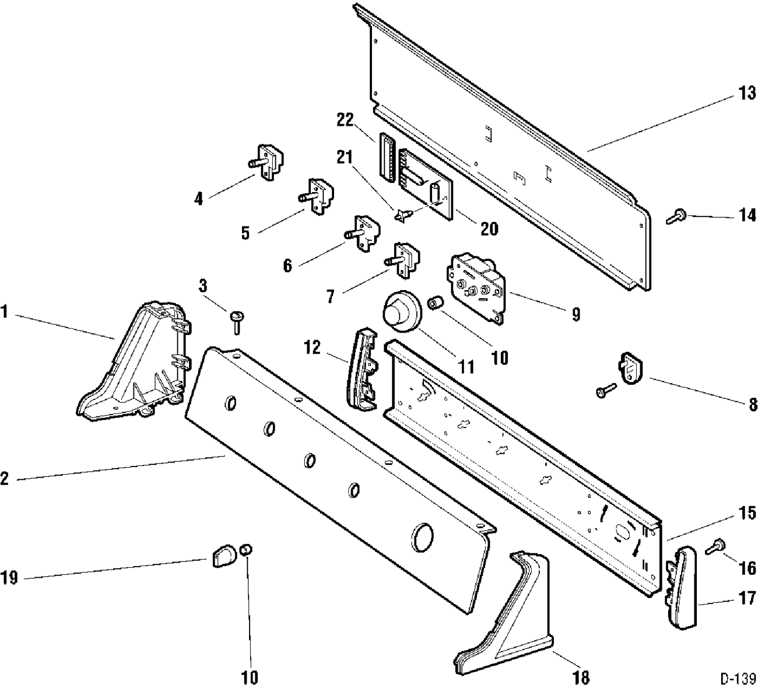 CONTROL GROUP Diagram and Parts List for 633617  General Electric Dryer