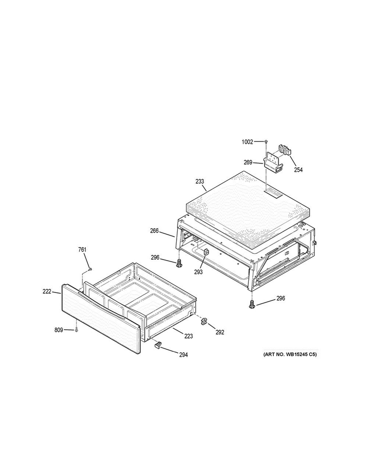 Warming Drawer Diagram and Parts List for PHB920EJ2ES  General Electric Range