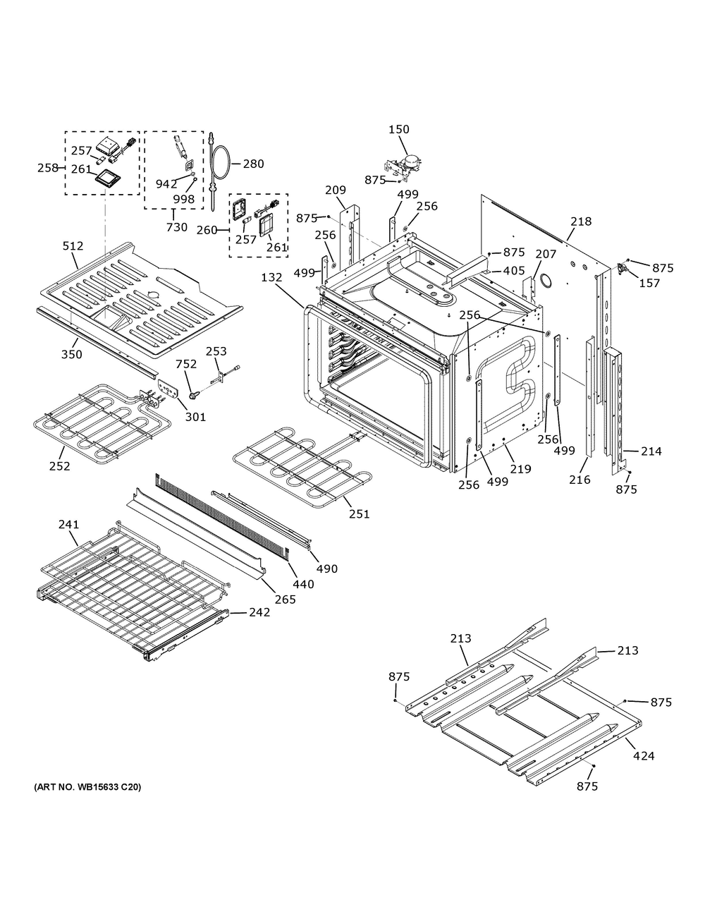 Lower Oven Diagram and Parts List for PTD9000SN6SS  General Electric Wall Oven