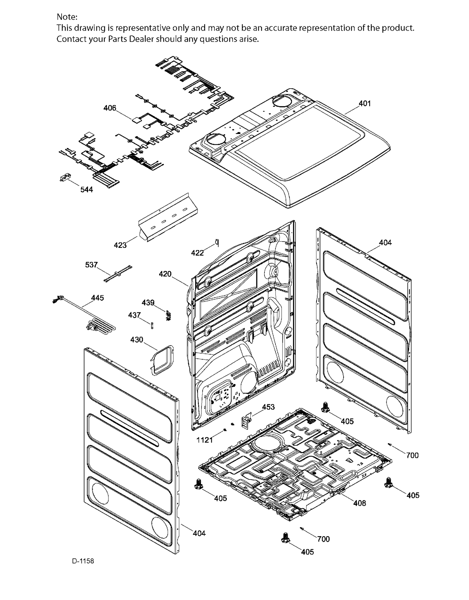 CABINET Diagram and Parts List for GTD65EBMJ0WS  General Electric Dryer