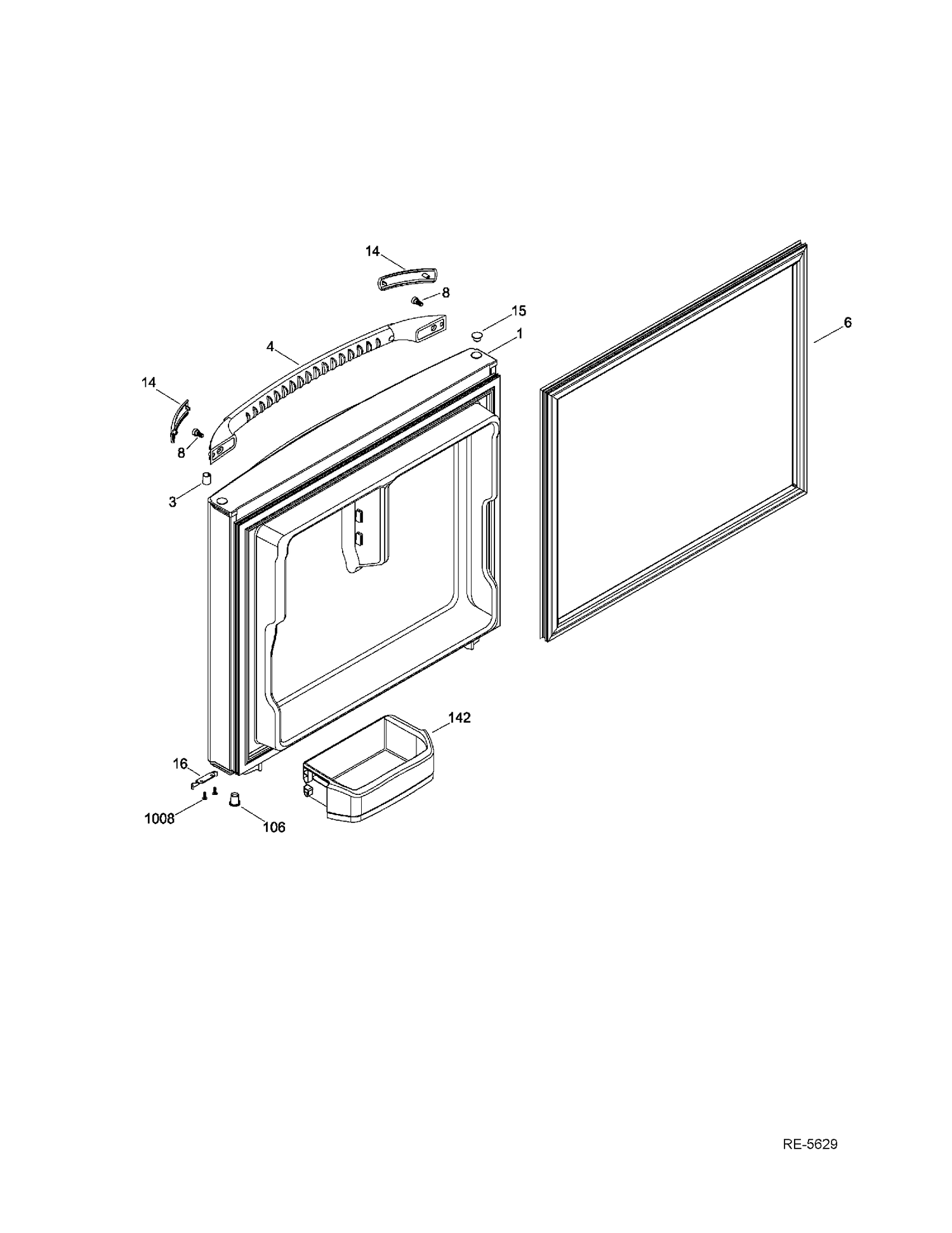 FZ DOOR Diagram and Parts List for MBR20DTHBRWW  General Electric Refrigerator