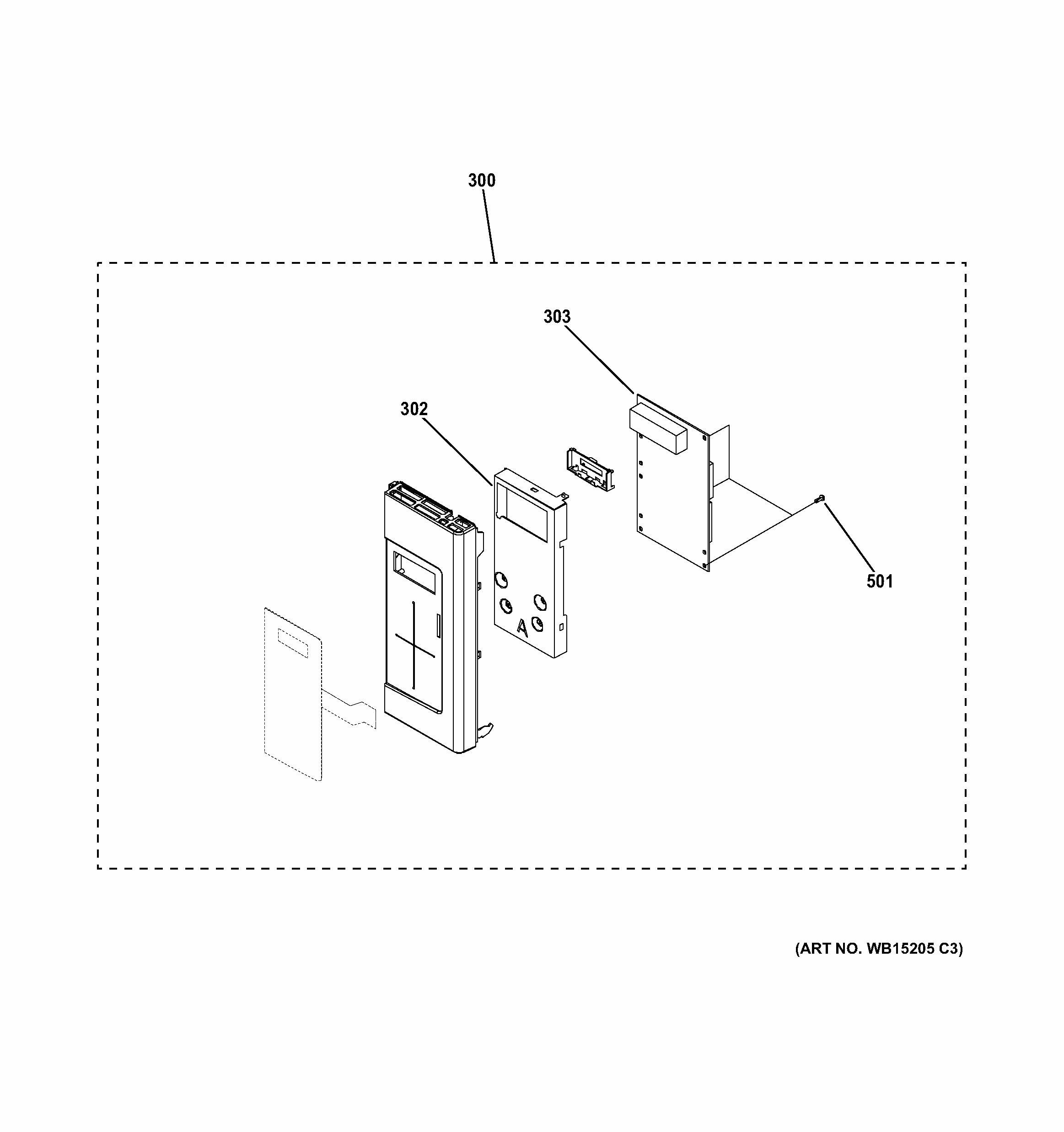 Control Parts Diagram and Parts List for RVM5160DH1CC  Hotpoint Microwave