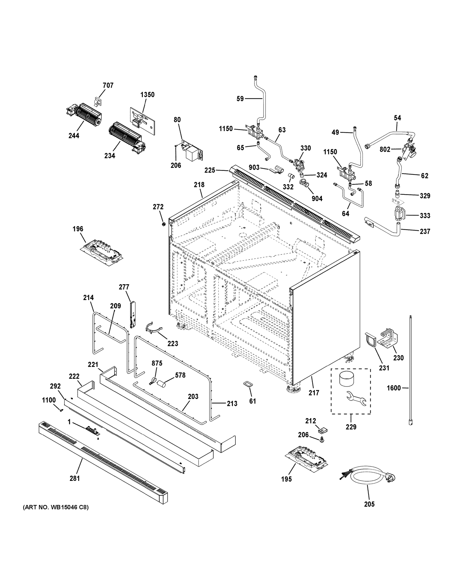 BODY PARTS Diagram and Parts List for ZGP484NGR4SS  General Electric Range