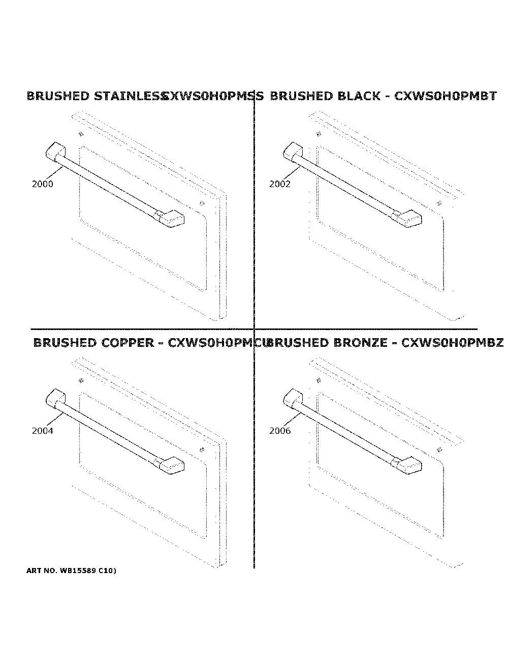 Cafe Customization Diagram and Parts List for CTS90DP4N2W2  General Electric Wall Oven