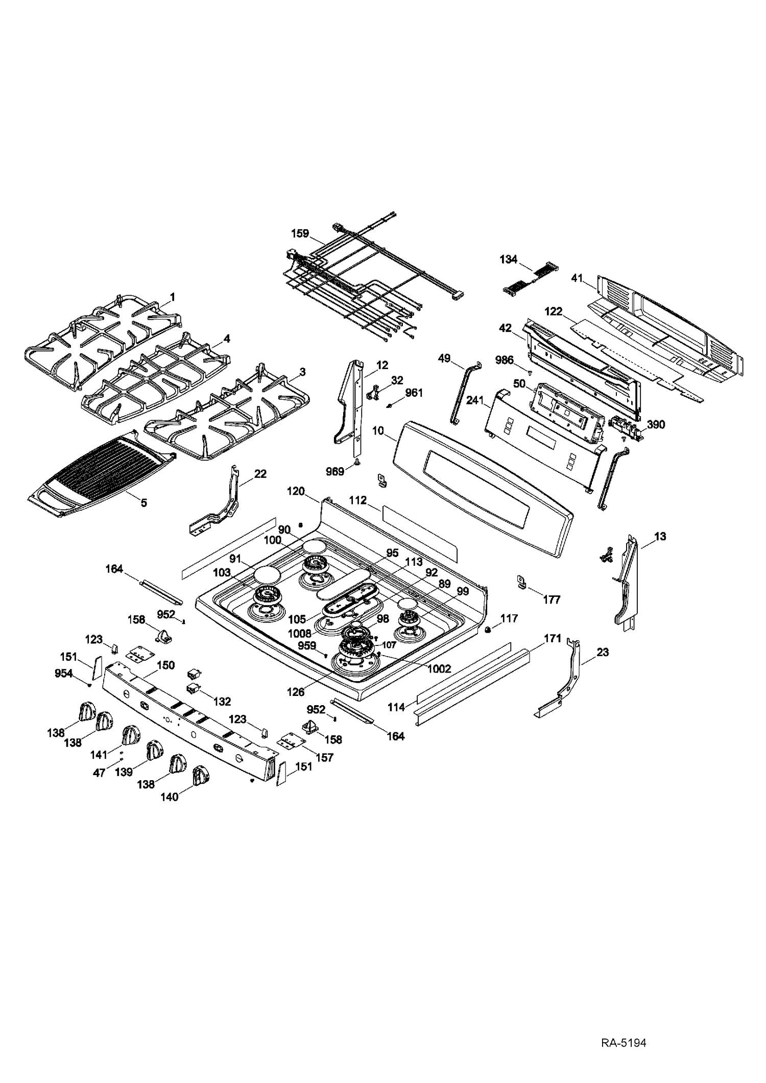 CONTROL PANEL & COOKTOP Diagram and Parts List for PCGB930SET3SS  General Electric Range
