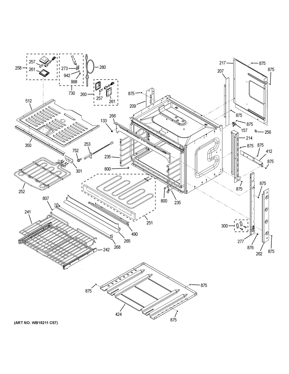 Body Parts Diagram and Parts List for PCT7050SF8SS  General Electric Range
