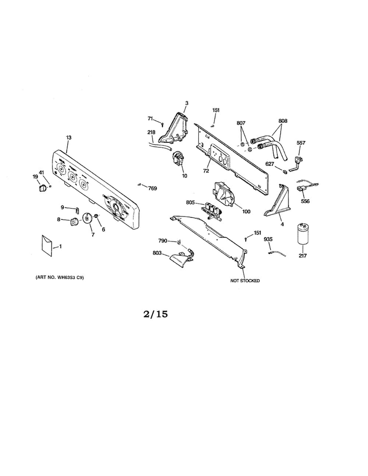Washer Diagram and Parts List for EWA2500A0WW  General Electric Washer