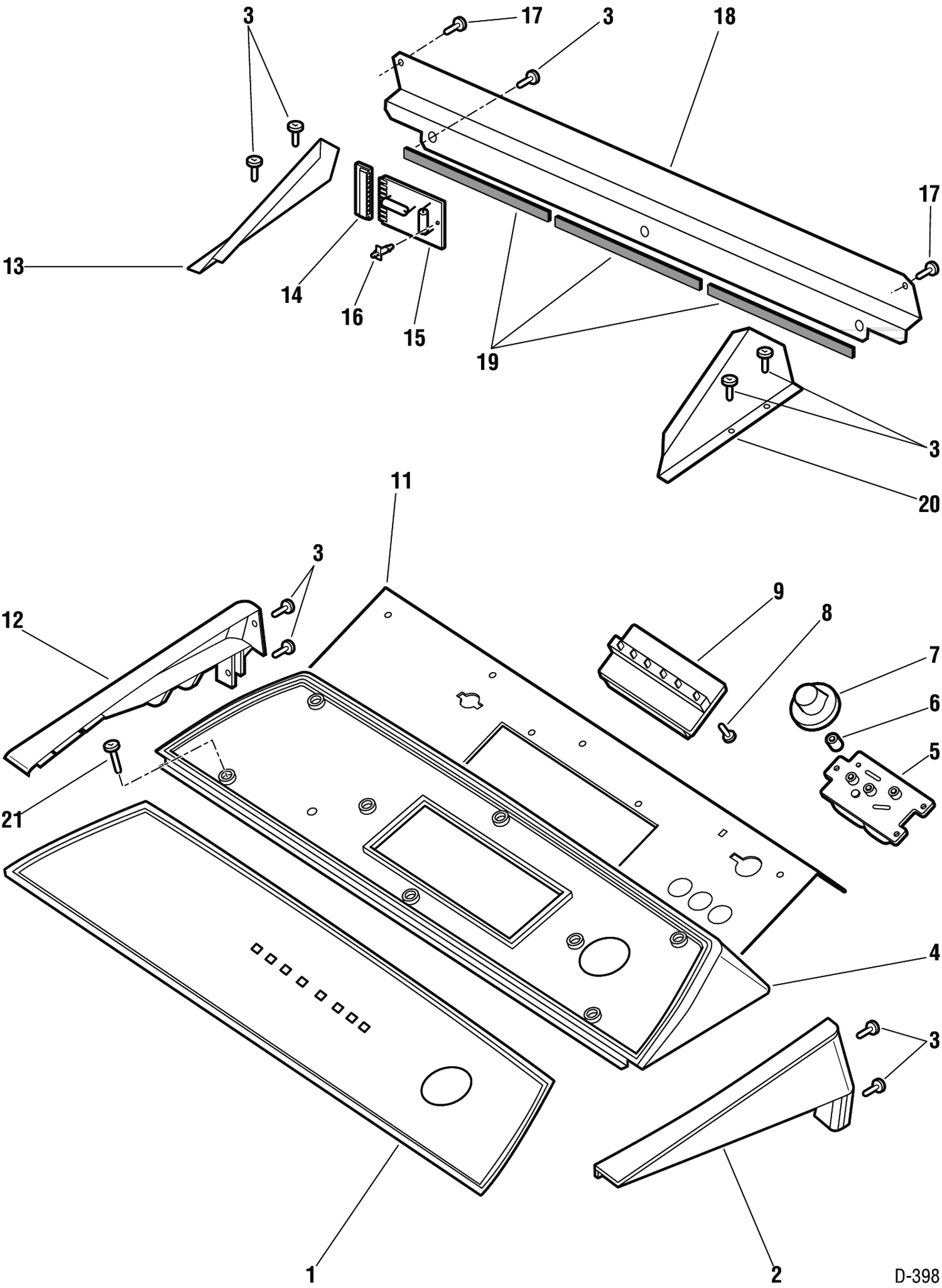 CONTROL PANEL Diagram and Parts List for DE08-CA2  General Electric Dryer